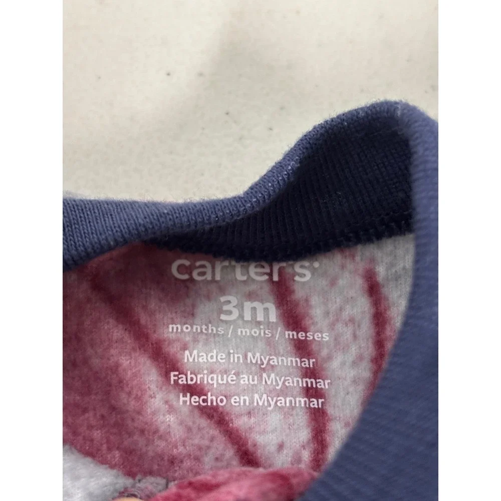 Carters Baby 3M Fleece Footed‎ Sleepers 3 Pack Pumpkin Sports Bear Blue Orange